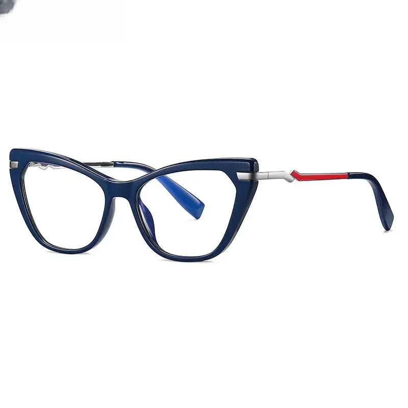 Women's Cat Eye Full Rim Titanium Reading Glasses 2107 — view 10 | Rx Spectacle