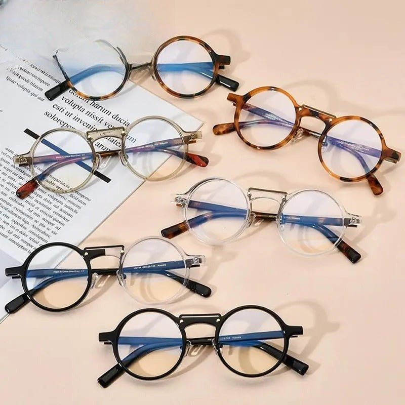 Unisex Round Full Rim Acetate Double Bridge Prescription Glasses Gxyj808 — view 5 | Rx Spectacle