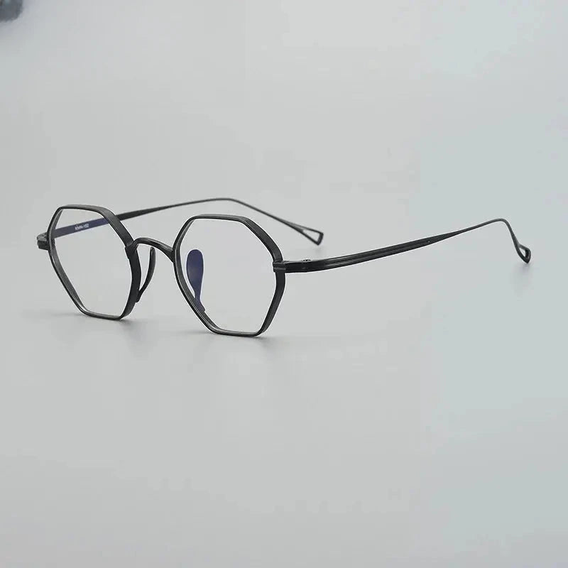 Unisex Polygon Full Rim Titanium Prescription Glasses Gxyj1451 — view 4 | Rx Spectacle