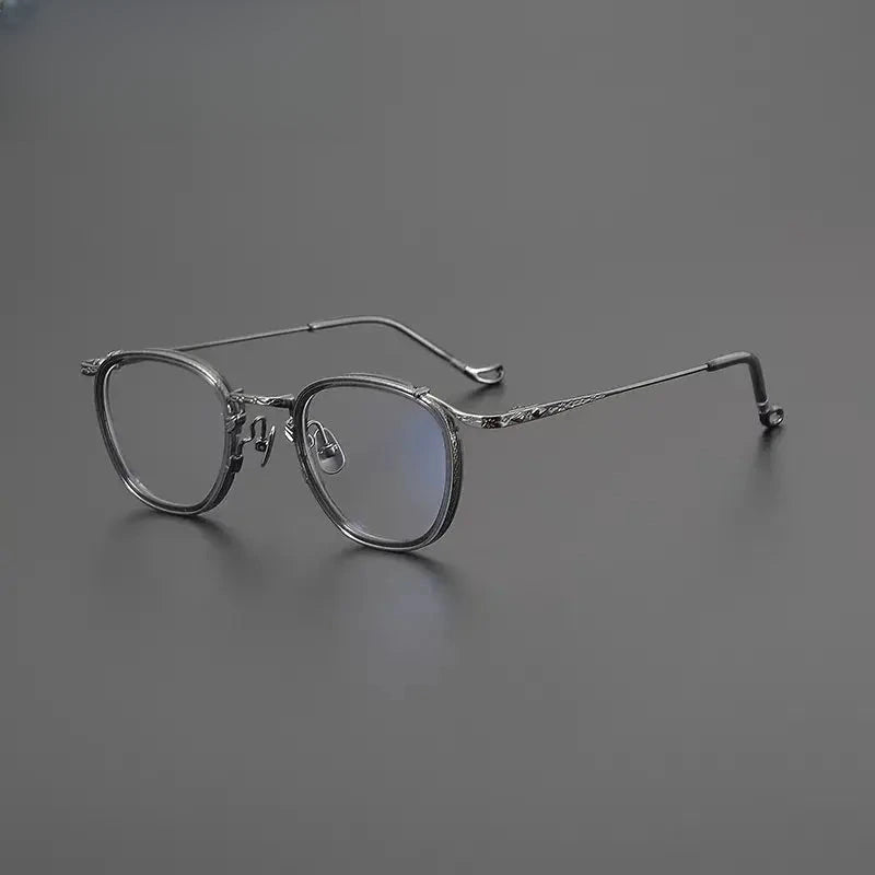 Unisex Square Full Rim Titanium Prescription Glasses 778416 — view 6 | Rx Spectacle