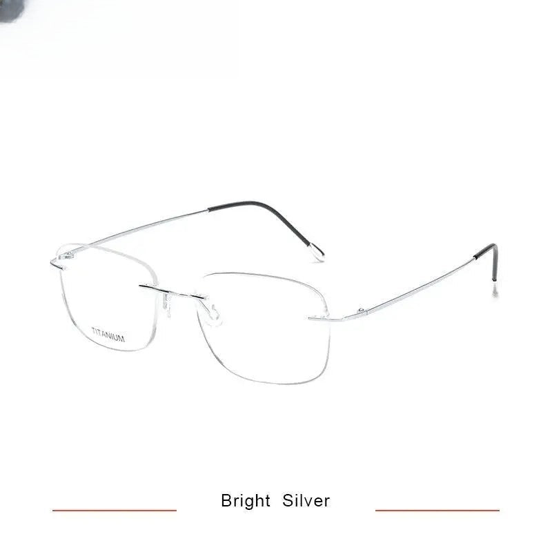 Men's Square Rimless Titanium Prescription Glasses Kr16010 — view 8 | Rx Spectacle