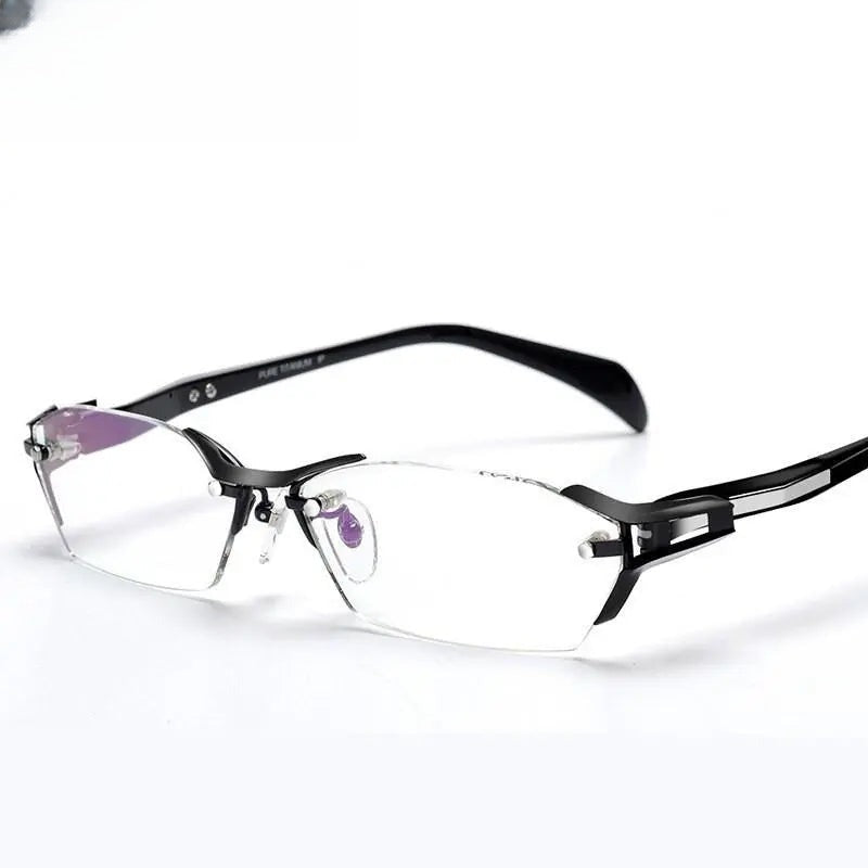 Men's Irregular Rimless Prescription Glasses 1141 — view 6 | Rx Spectacle