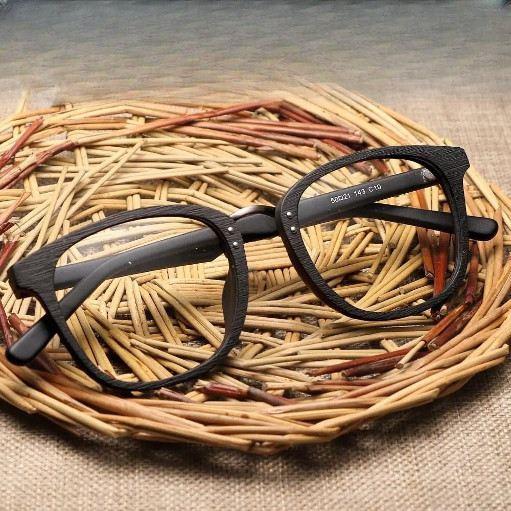 Unisex Round Full Rim Wood Prescription Glasses Hb029 — view 1 | Rx Spectacle