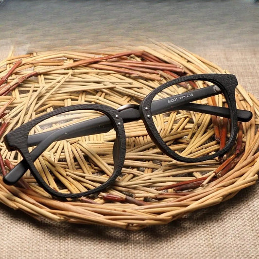 Unisex Round Full Rim Wood Prescription Glasses Hb029 — view 1 | Rx Spectacle