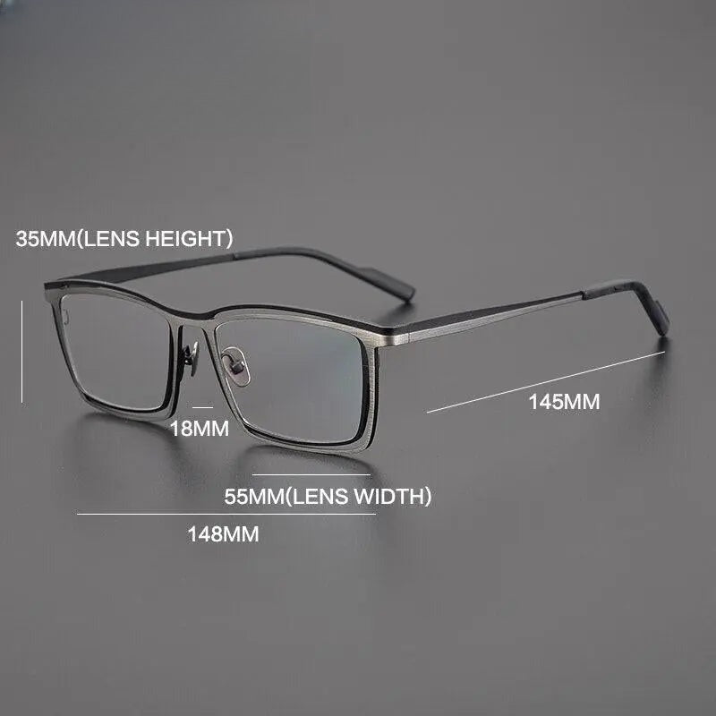Unisex Square Full Rim Titanium Prescription Glasses Gxyj1021 — view 8 | Rx Spectacle