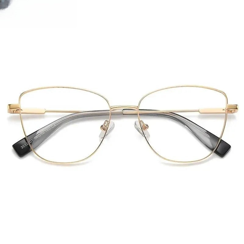 Women's Cat Eye Full Rim Stainless Steel Reading Glasses 3032 — view 6 | Rx Spectacle