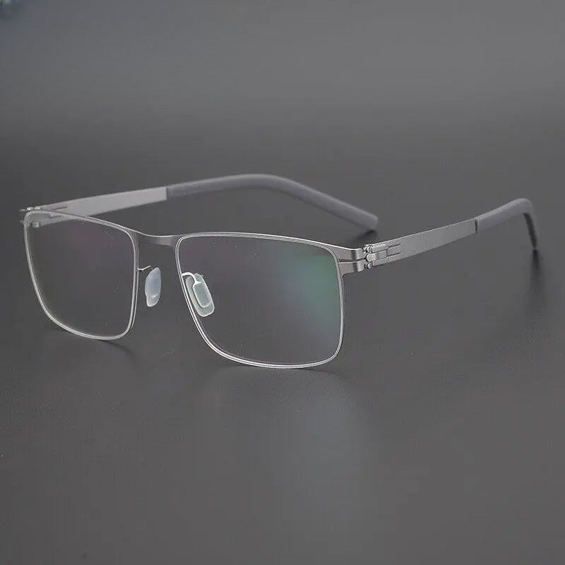 Unisex Square Full Rim Titanium Screwless Prescription Glasses Gxyj655 — view 5 | Rx Spectacle