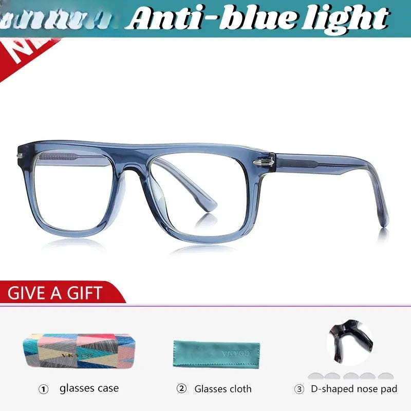 Unisex Square Full Rim Titanium Reading Glasses 42199 — view 7 | Rx Spectacle