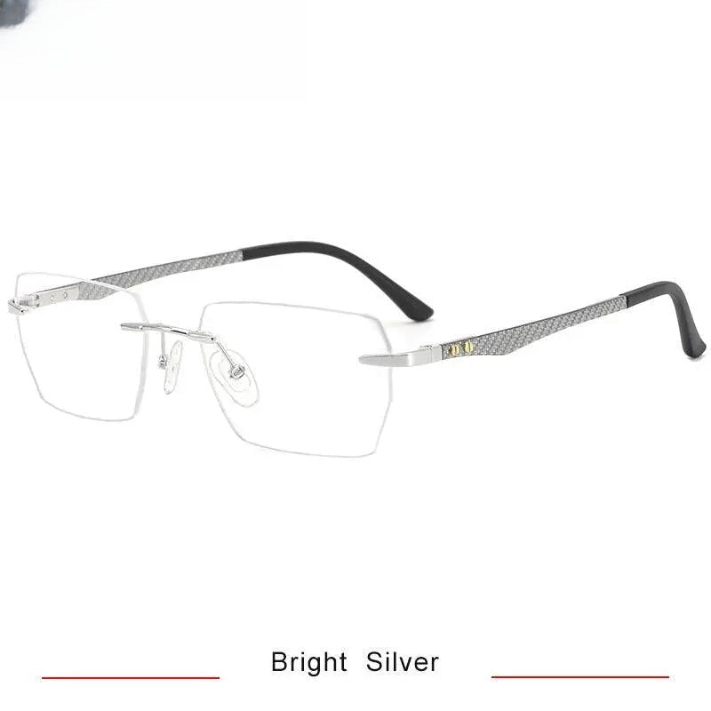 Men's Square Rimless Titanium Prescription Glasses Kr16027 — view 3 | Rx Spectacle