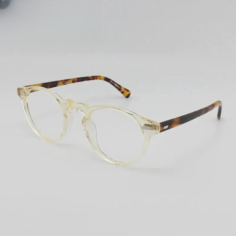 Unisex Round Full Rim Acetate Prescription Glasses 1005 — view 2 | Rx Spectacle