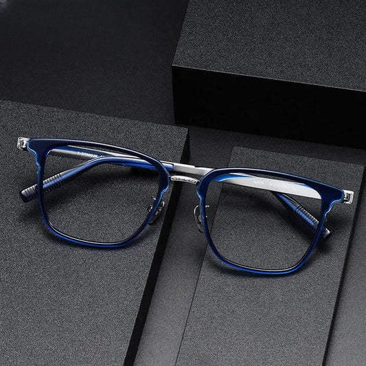 Unisex Square Full Rim Titanium Prescription Glasses 80978 — view 1 | Rx Spectacle