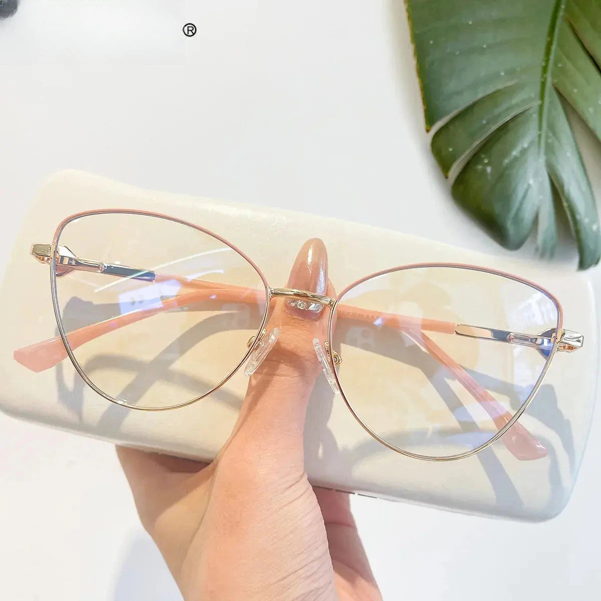 Women's Butterfly Full Rim Titanium Reading Glasses 69832 — view 1 | Rx Spectacle