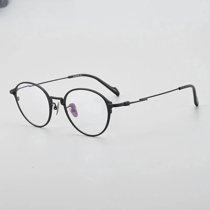 Unisex Round Full Rim Titanium Prescription Glasses 360046 — view 6 | Rx Spectacle