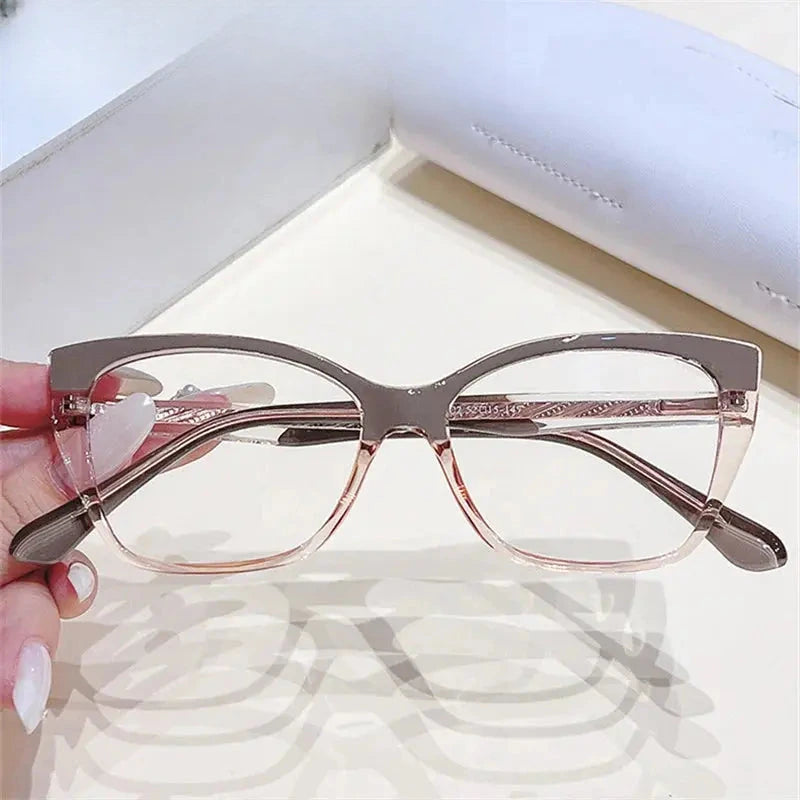 Women's Cat Eye Full Rim Titanium Prescription Glasses 76037 — view 1 | Rx Spectacle