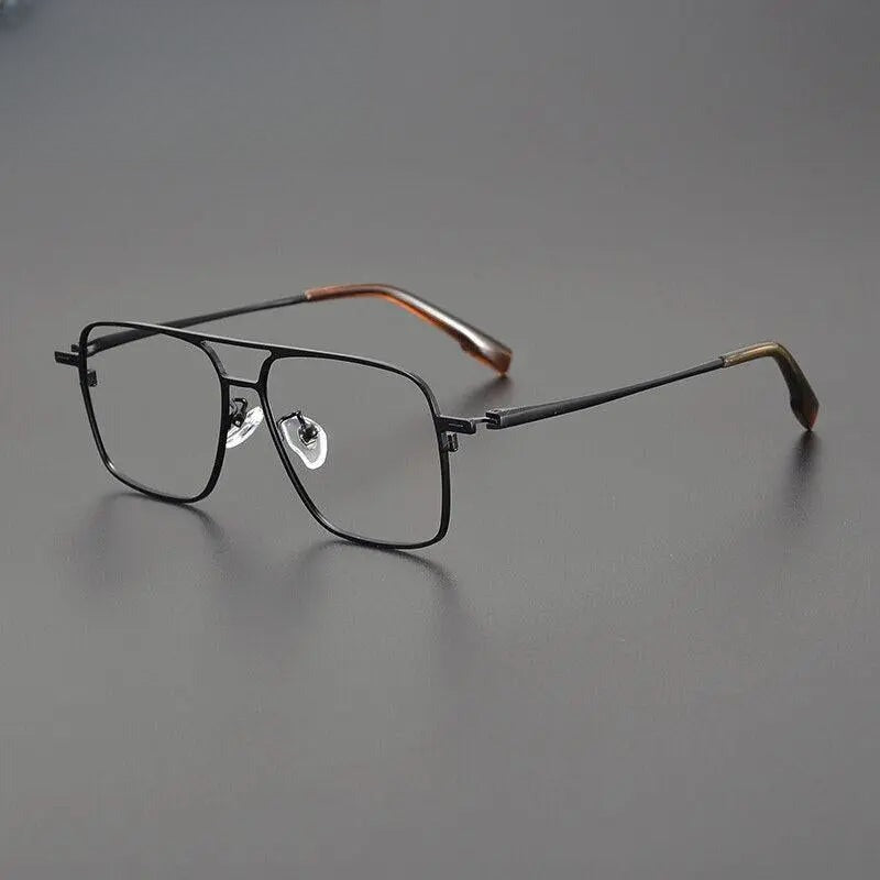 Unisex Square Full Rim Titanium Double Bridge Prescription Glasses Gxyj1115 — view 3 | Rx Spectacle