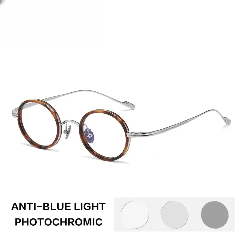 Women's Round Full Rim Titanium Reading Glasses Glasses36080 — view 6 | Rx Spectacle