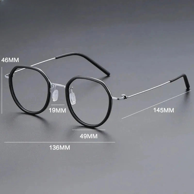 Women's Oval Full Rim Titanium Flat Top Prescription Glasses 699855 — view 2 | Rx Spectacle