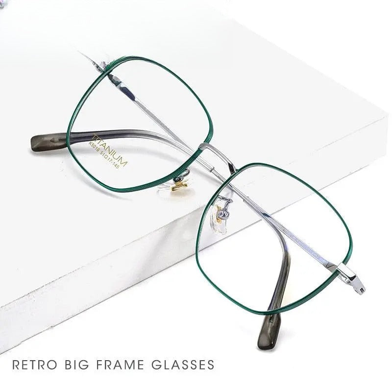 Unisex Square Full Rim Titanium Prescription Glasses 02K5016 — view 1 | Rx Spectacle