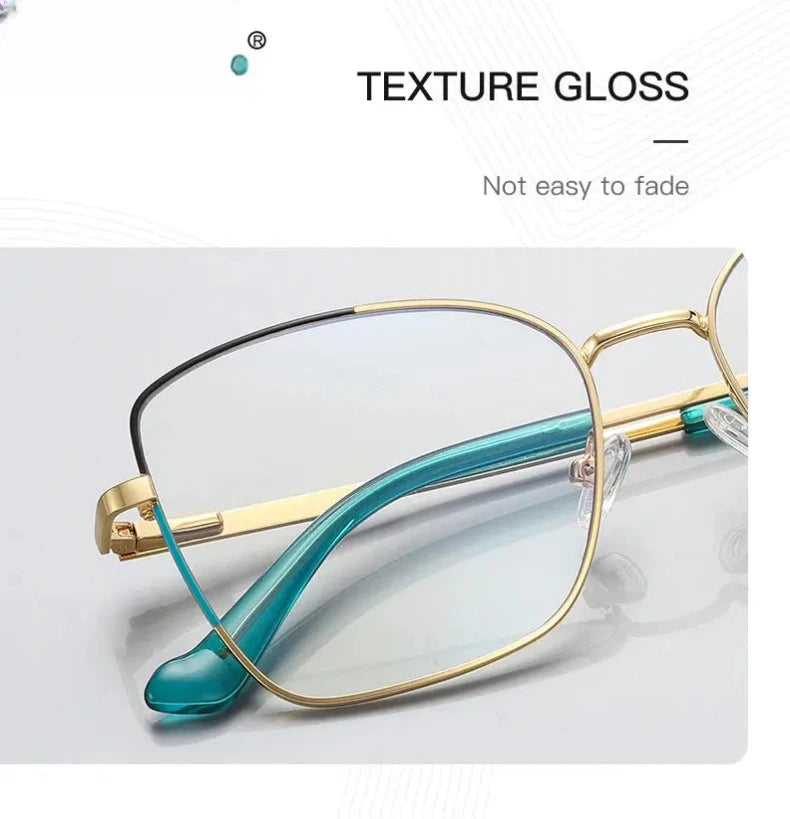 Women's Square Full Rim Alloy Reading Glasses 3062 — view 5 | Rx Spectacle