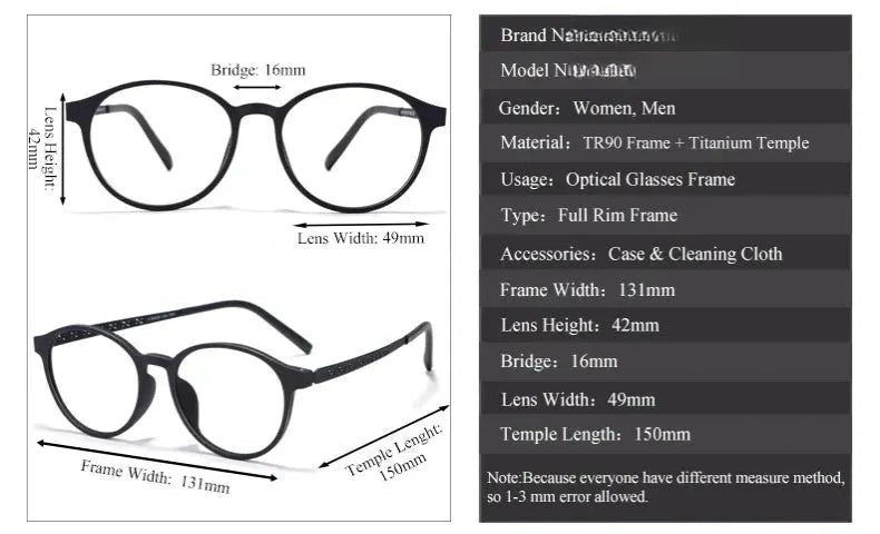 Women's Round Full Rim Titanium Prescription Glasses 88684 — view 2 | Rx Spectacle