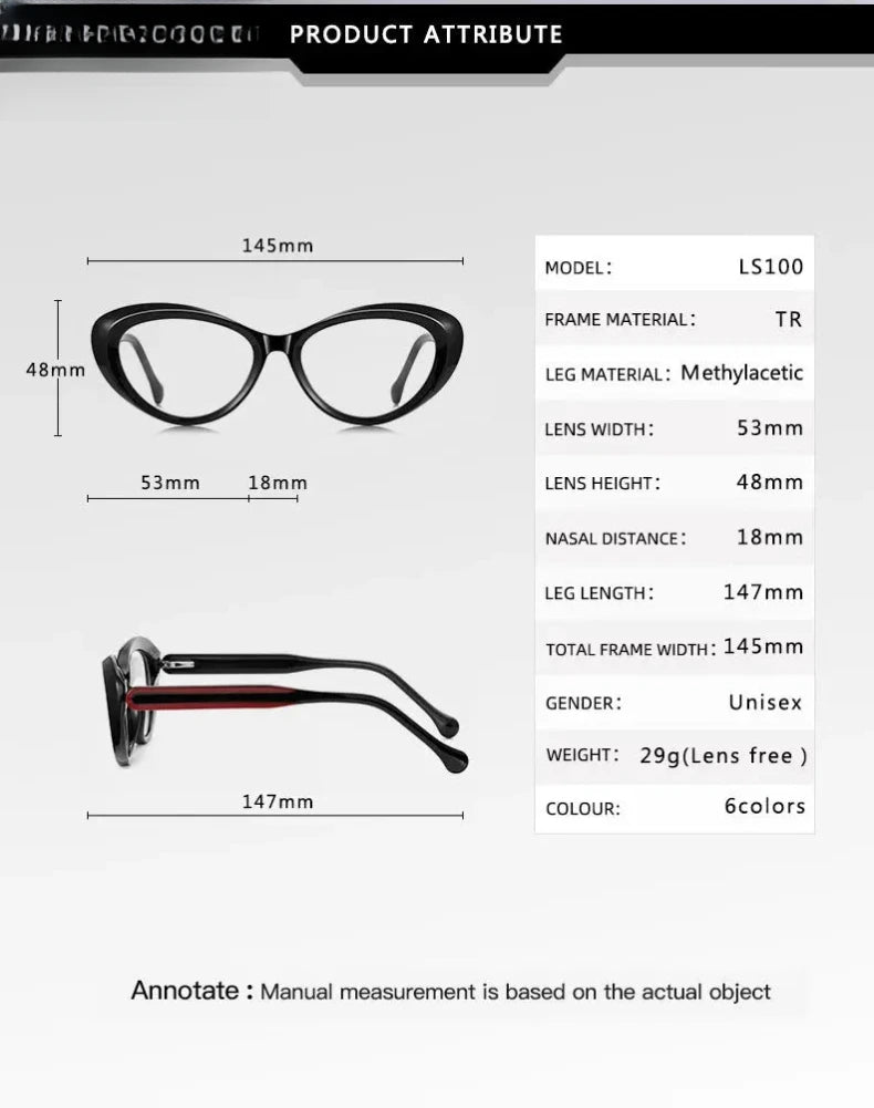 Women's Cat Eye Full Rim Titanium Reading Glasses 97100 — view 2 | Rx Spectacle
