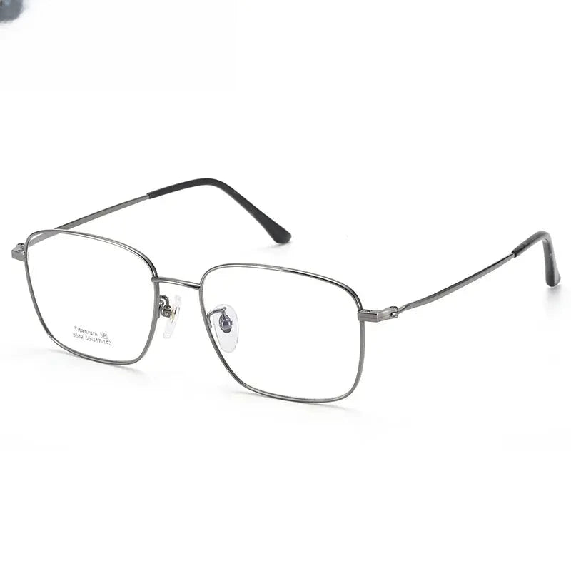 Unisex Square Full Rim Titanium Prescription Glasses 38382 — view 6 | Rx Spectacle