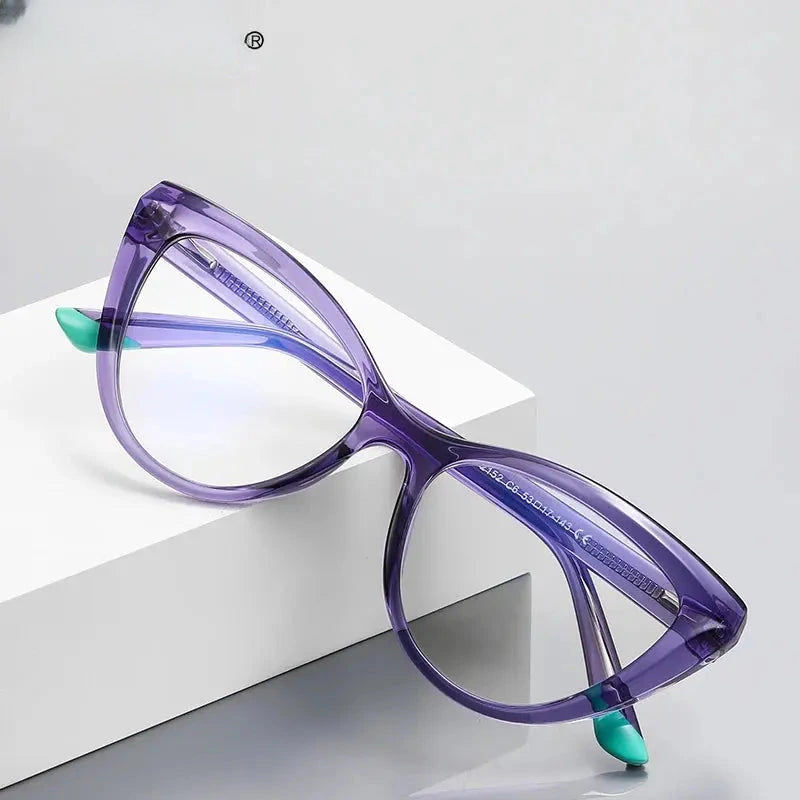 Women's Cat Eye Full Rim Reading Glasses Pfd2152 — view 1 | Rx Spectacle