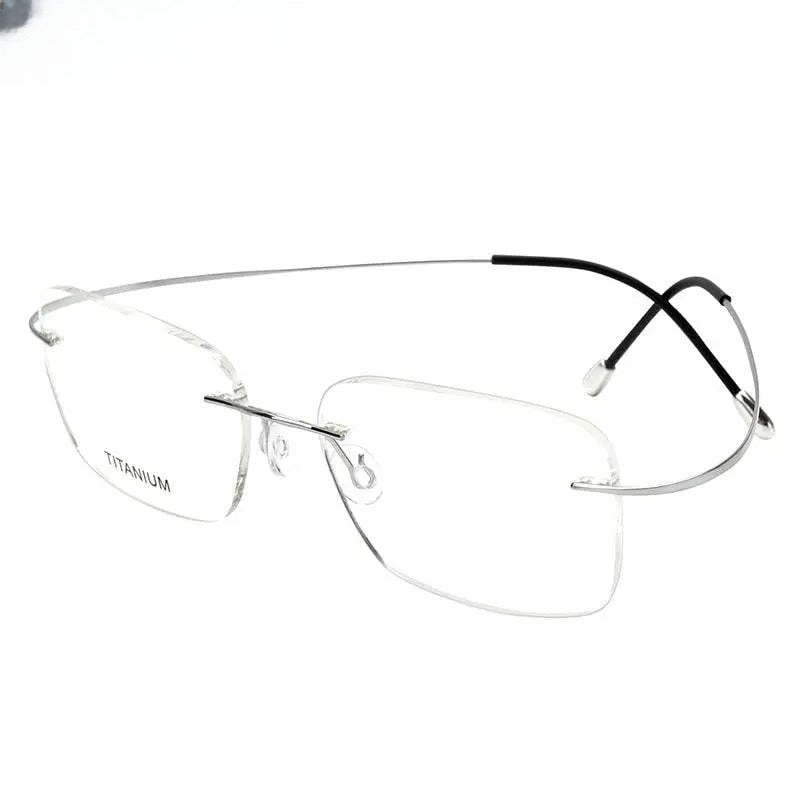 Unisex Square Rimless Titanium Screwless Prescription Glasses Kr16016 — view 1 | Rx Spectacle