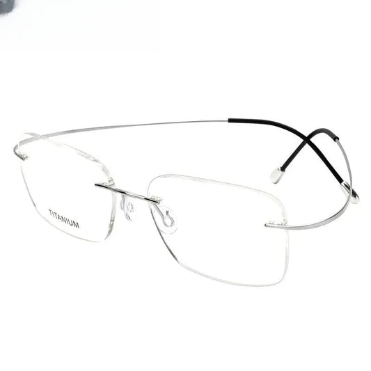 Unisex Square Rimless Titanium Screwless Prescription Glasses Kr16016 — view 1 | Rx Spectacle