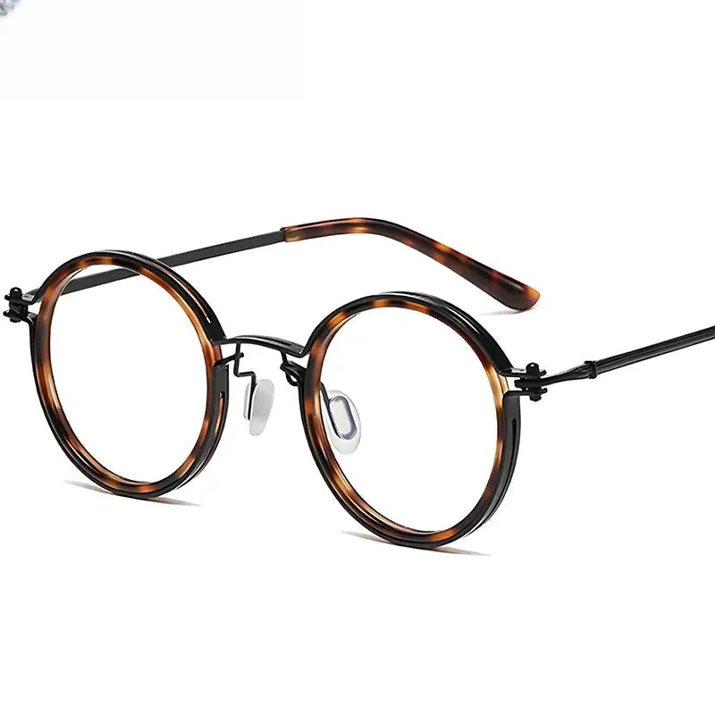 Men's Round Full Rim Titanium Prescription Glasses 55860 — view 1 | Rx Spectacle