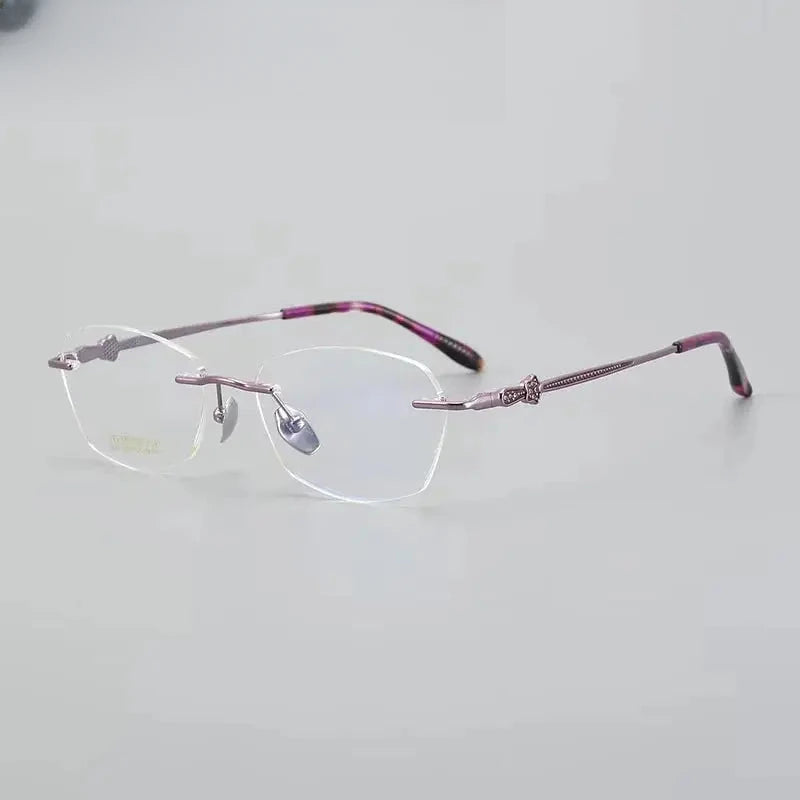 Women's Oval Rimless Titanium Prescription Glasses 69263 — view 1 | Rx Spectacle