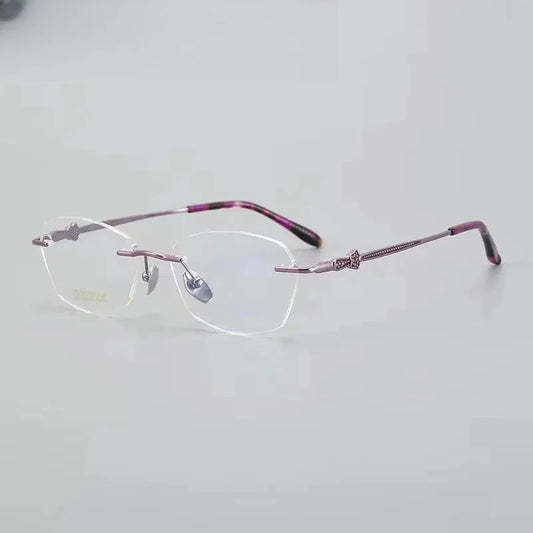 Women's Oval Rimless Titanium Prescription Glasses 69263 — view 1 | Rx Spectacle
