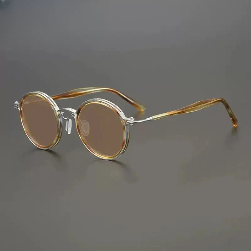 Unisex Round Full Rim Titanium Prescription Glasses Mo10 — view 25 | Rx Spectacle