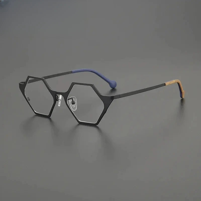 Women's Polygon Full Rim Titanium Prescription Glasses G85881 — view 9 | Rx Spectacle