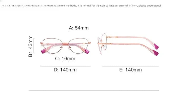 Women's Cat Eye Full Rim Alloy Reading Glasses 3020 — view 13 | Rx Spectacle