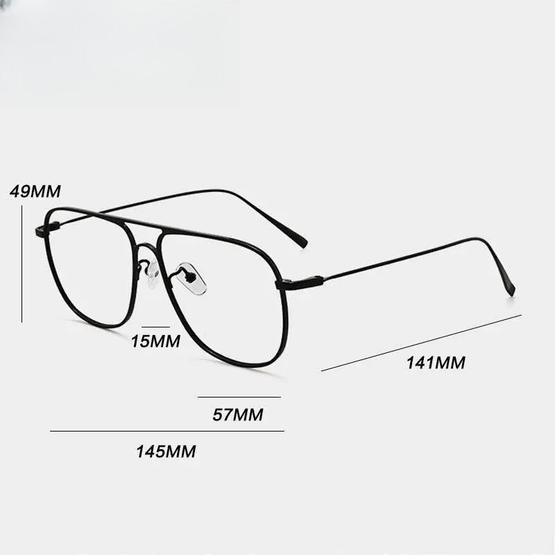 Unisex Square Full Rim Titanium Double Bridge Prescription Glasses Gxyj836 — view 7 | Rx Spectacle