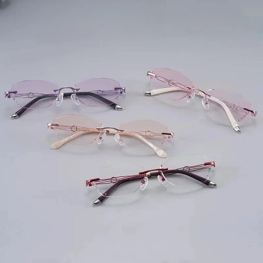 Women's Oval Rimless Titanium Prescription Glasses 658072 — view 1 | Rx Spectacle