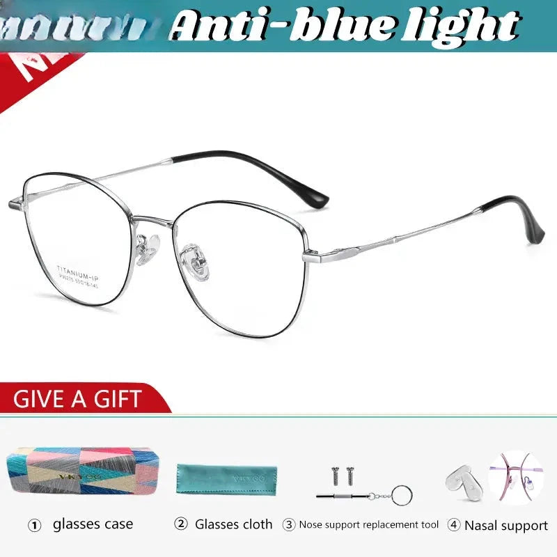 Women's Cat Eye Full Rim Titanium Reading Glasses 690275 — view 6 | Rx Spectacle