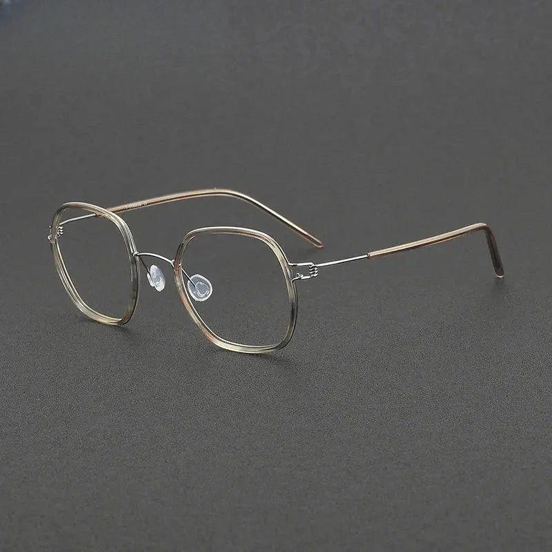 Women's Square Full Rim Titanium Prescription Glasses 381052 — view 1 | Rx Spectacle