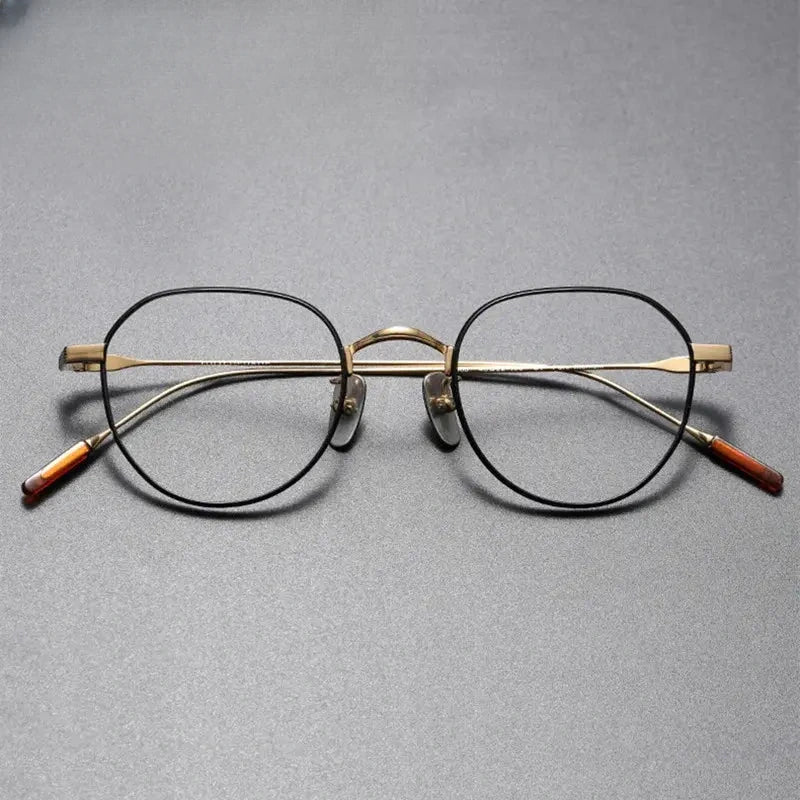 Women's Oval Full Rim Titanium Flat Top Prescription Glasses 84803 — view 2 | Rx Spectacle