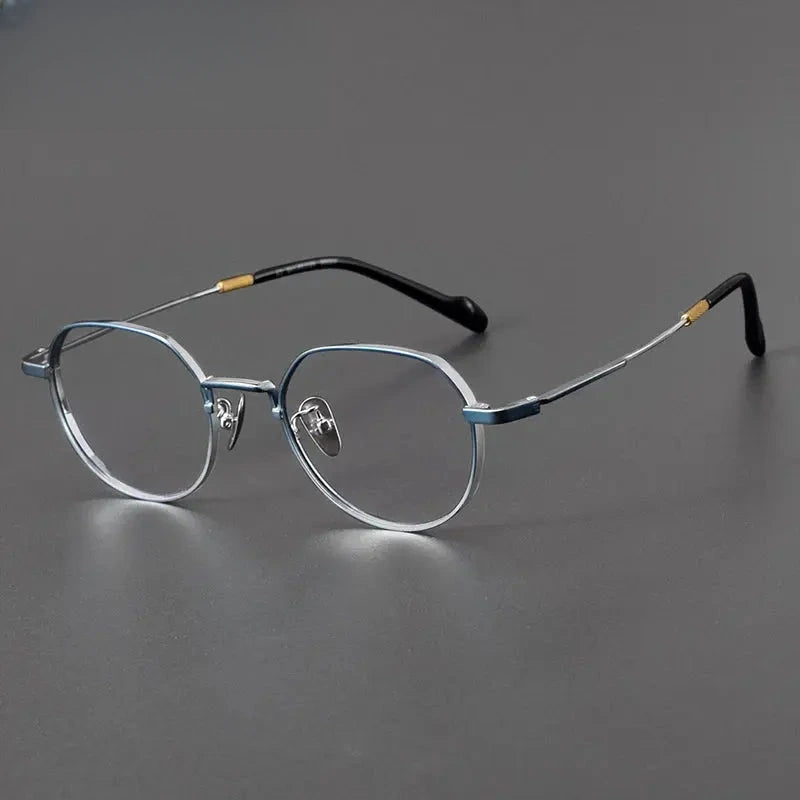 Unisex Polygon Full Rim Titanium Prescription Glasses 20066 — view 6 | Rx Spectacle