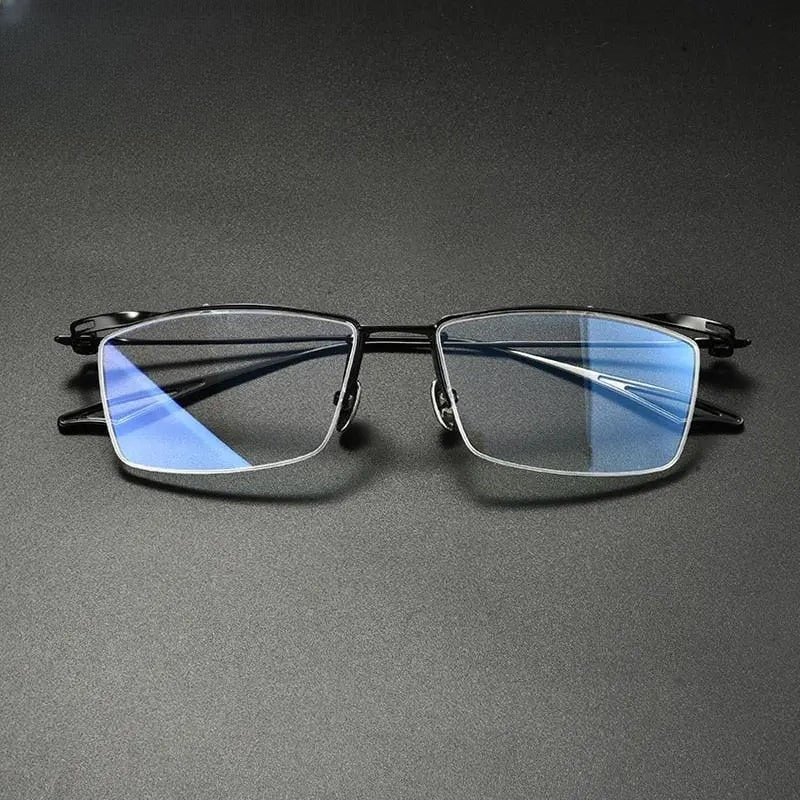 Unisex Square Semi-Rimless Titanium Prescription Glasses Gxyj936 — view 6 | Rx Spectacle