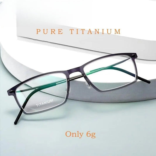 Unisex Square Full Rim Titanium Screwless Prescription Glasses 6544ND — view 1 | Rx Spectacle