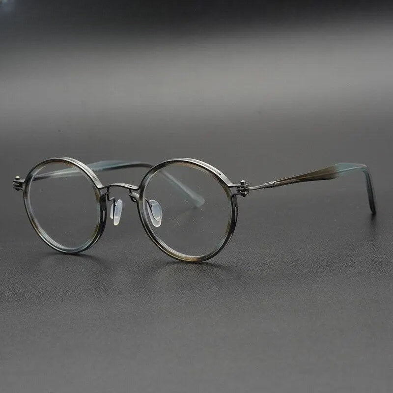 Unisex Round Full Rim Acetate Prescription Glasses Gxyj07 — view 5 | Rx Spectacle