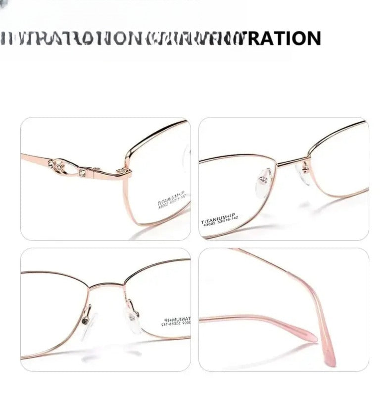 Women's Cat Eye Full Rim Titanium Prescription Glasses 43002 — view 3 | Rx Spectacle