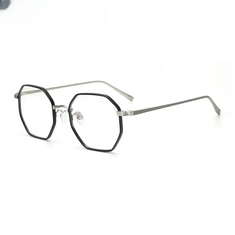 Women's Irregular Full Rim Titanium Prescription Glasses — view 3 | Rx Spectacle