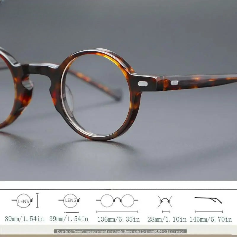 Unisex Round Full Rim Acetate Prescription Glasses Y077 — view 10 | Rx Spectacle