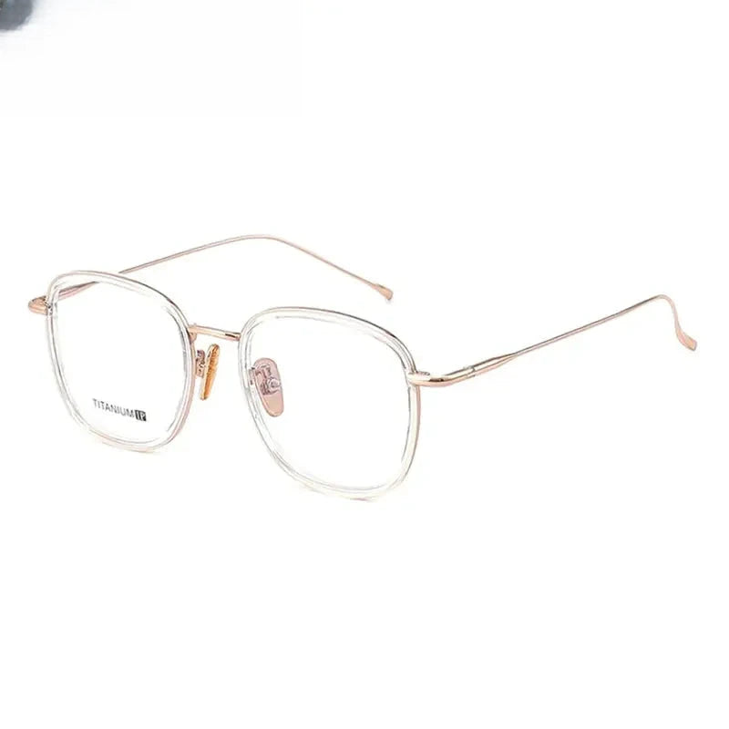 Unisex Square Full Rim Titanium Prescription Glasses 88037 — view 4 | Rx Spectacle