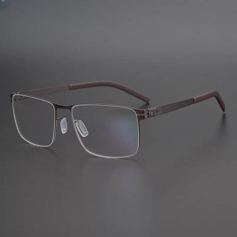 Unisex Square Full Rim Titanium Screwless Prescription Glasses Gxyj655 — view 3 | Rx Spectacle