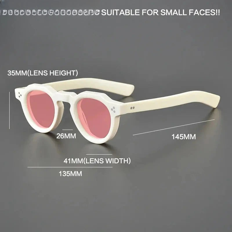 Unisex Round Full Rim Acetate Flat Top Prescription Glasses M002 — view 5 | Rx Spectacle
